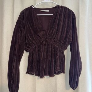 Abercrombie & Fitch Chocolate Long Sleeve Blouse